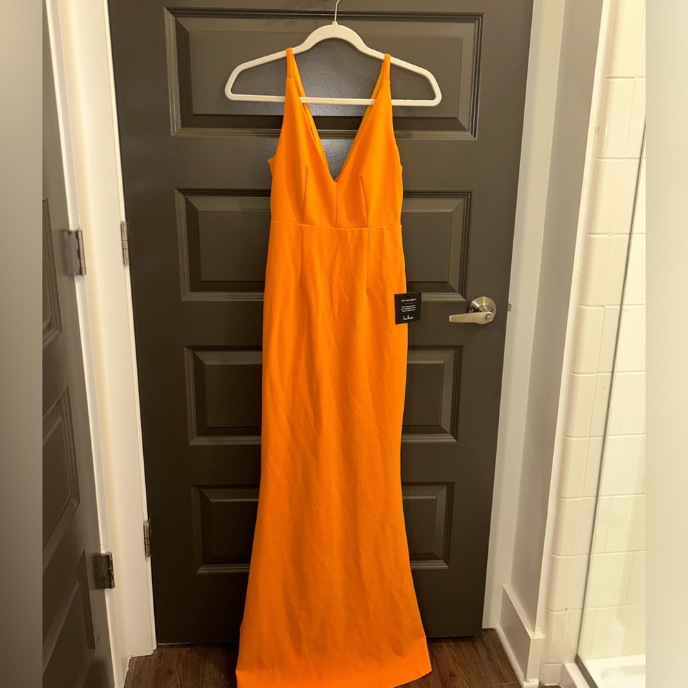 NWT Lulus Melora Orange Sleeveless Maxi Dress - Picture 4 of 9